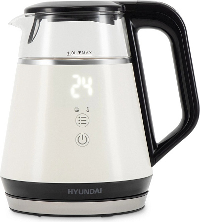 Электрический чайник Hyundai HYK-G3013 (белый/черный)