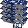 Влажные салфетки Skippy Premium с клапаном (4x70 шт)