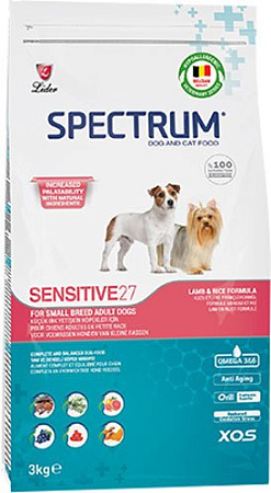 Сухой корм для собак Spectrum Sensitive27 для взрослых мини и мелких пород с ягненком и рисом 3 кг