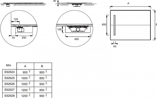 Душевой поддон Jacob Delafon Surface 120x80 E62627-SS2