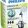 Галогенная лампа Philips H4 LongLife EcoVision 1шт [12342LLECOC1]