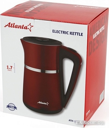 Электрический чайник Atlanta ATH-2448 (бордовый)