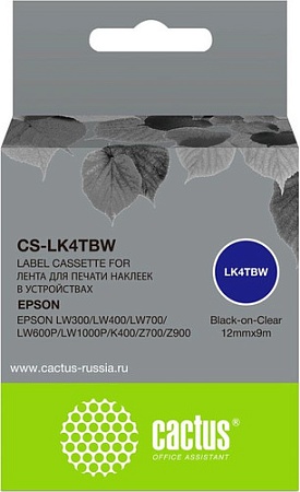 Картридж CACTUS CS-LK4TBW (аналог Epson LK4TBW)