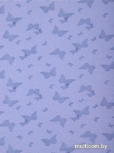 Постельное белье Luxsonia Трикотаж на резинке 90x200 2153 (бабочки сиреневый)