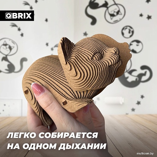 3Д-пазл QBRIX Котик-охотник 3D 20065