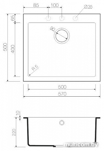 Кухонная мойка Omoikiri Bosen 57-EV [4993222]