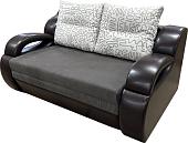 Диван Анмикс Каспер (коричневый велюр/кож.зам т.коричн/принт инкас)