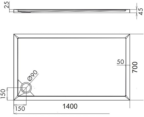 Душевой поддон Omnires Merton 70x100 (правый)