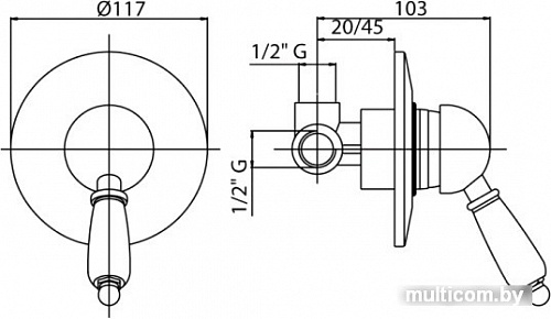 Смеситель Cezares Elite-DIM-01-Bi