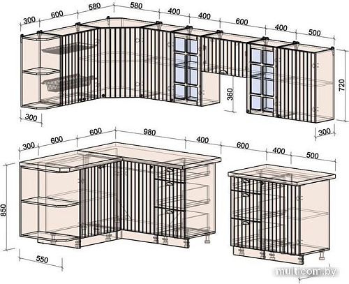Интерлиния Берес 1.5x2.9 левая (дуб снежный/серый каспий)