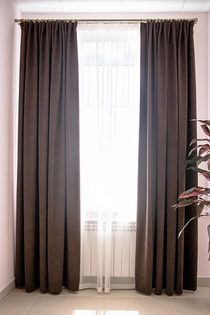 Комплект штор Decoretto Канвас горький шоколад КГШ-K110 3.5x2.5 м (коричневый, 2 шт)