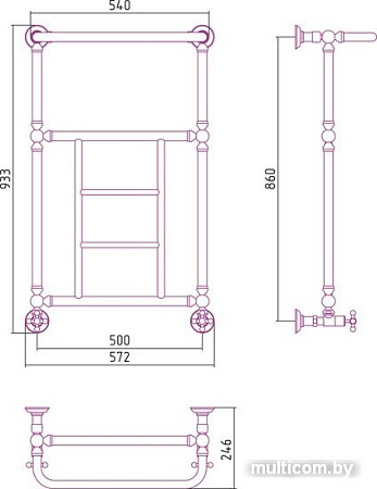 Полотенцесушитель Сунержа Ренессанс 1452 860x500 00-0282-8650