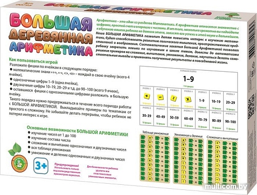 Развивающая игра Десятое королевство Большая деревянная Арифметика 00795