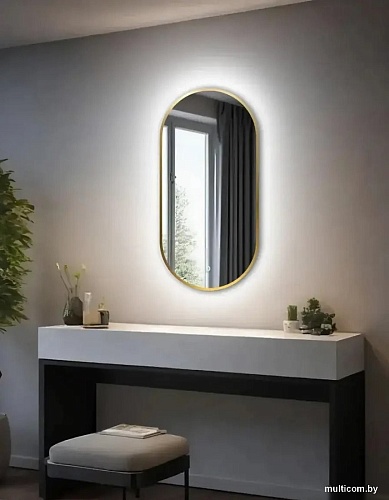 Зеркало с подсветкой eMZe 45x77 LED.UV.45.77.AUR (золото с УФ-окантовкой и подсветкой)