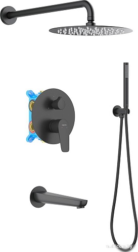 Душевая система Aquatek Бетта AQ1173MB (черный матовый)