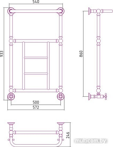 Полотенцесушитель Сунержа Ренессанс 1452 860x500 00-0282-8650