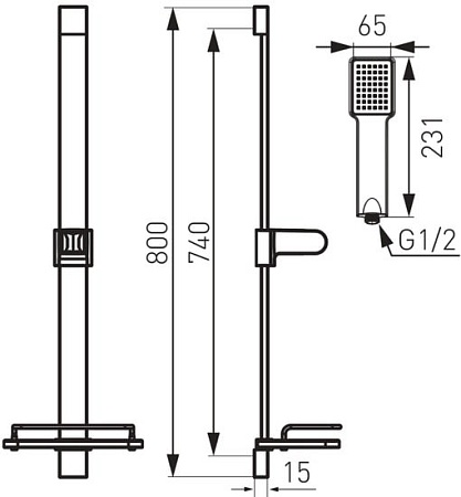 Душевой гарнитур Ferro Quadro N110