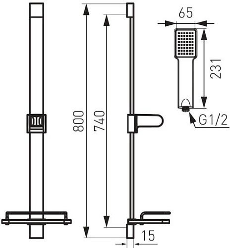 Душевой гарнитур Ferro Quadro N110