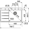 Кухонная мойка Franke Centro CNG 611-78 TL Fragranite 114.0639.724 (оникс)