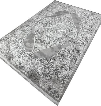 Radjab Carpet Афина Прямоугольник 9017A 12896RK (1.6x3, Grey/Cream)