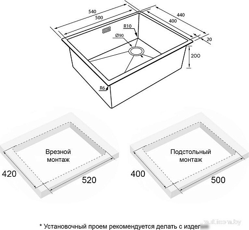 Кухонная мойка Paulmark Next-Skew 54 UNI PM885444-LG (золото/светлое золото)