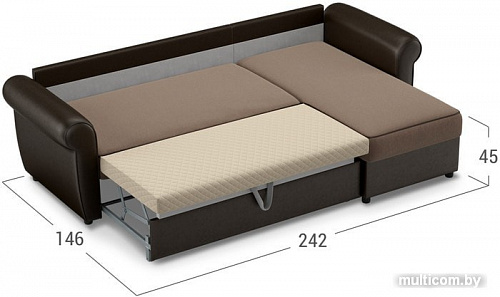 Угловой диван Moon Trade Гамбург 123 002373 (коричневый)