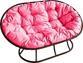 Садовый диван M-Group Мамасан 12100208 (коричневый/розовая подушка)