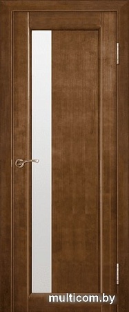 Межкомнатная дверь Юркас Вега ЧО 6 80x200 (темный орех, стекло мателюкс матовое)