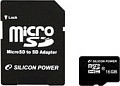 Карта памяти Silicon-Power microSDHC (Class 10) 16 Гб + адаптер (SP016GBSTH010V10-SP)