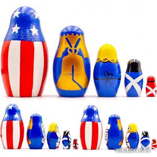 Развивающая игра Брестская Матрешка Ко Дню независимости США (набор 5 шт)