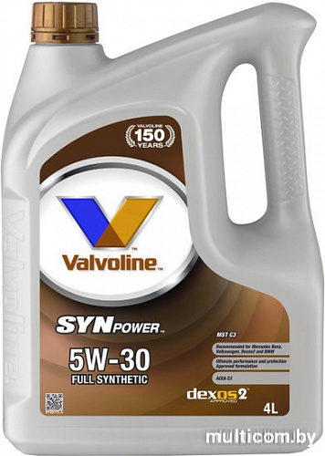 Моторное масло Valvoline SynPower MST C3 5W-30 4л