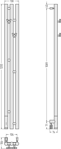 Полотенцесушитель Сунержа Терция 3.0 120x10.6 30-5844-1211