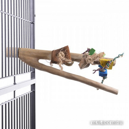 Жердочка Happy Bird Ветвь кофейная с игрушками (L)