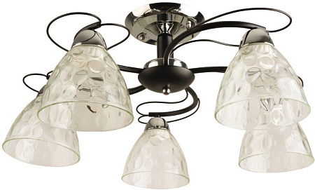 Люстра средней высоты Mirastyle BL-7760/5 CR+BK