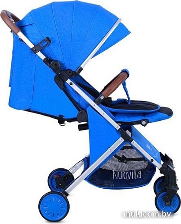 Коляска прогулочная «книга» Nuovita Giro Lux (синий/серебристая рама)