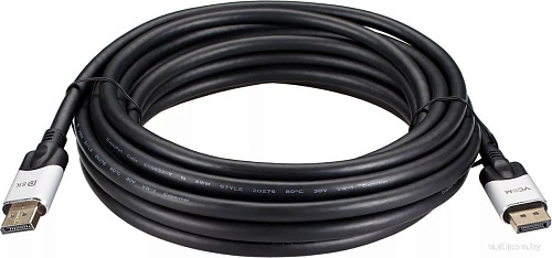Кабель VCOM CG635-7.5M DisplayPort - DisplayPort (7.5 м, черный/серый)