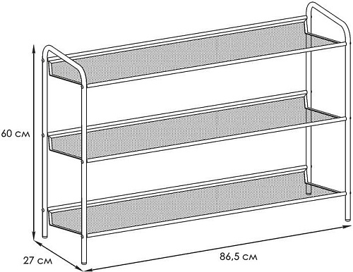 Полка для обуви ЗМИ Женева 33 ПДО Ж33 (черный)