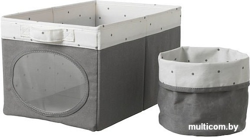 Набор коробок для хранения Ikea Нойсэм (серый) 004.415.03