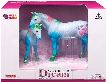 Набор фигурок Masai Mara Мир фэнтези. Семья голубых сказочных лошадей MM206-427