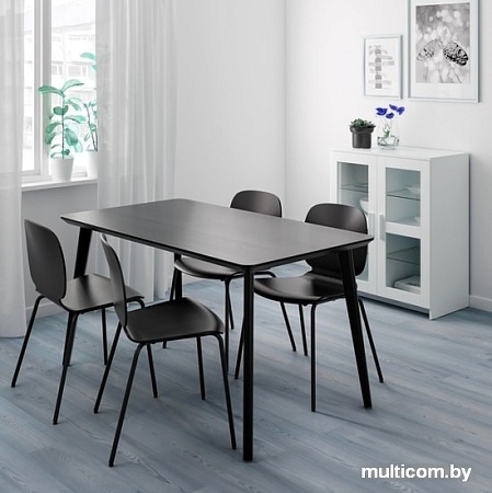 Обеденный стол Ikea Лисабо (черный) 503.824.50