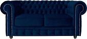 Диван Brioli Честер Классик двухместный (микровелюр, В69 синий)