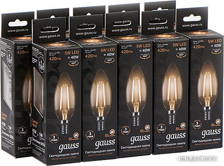 Светодиодная лампочка Gauss E14 5Вт 2700К 103801105 (10 шт)