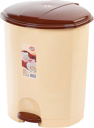 Мусорное ведро Эльфпласт EP032 18 л (бежевый/коричневый)