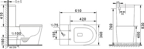 Унитаз Gid Tr2179BM (черный матовый)