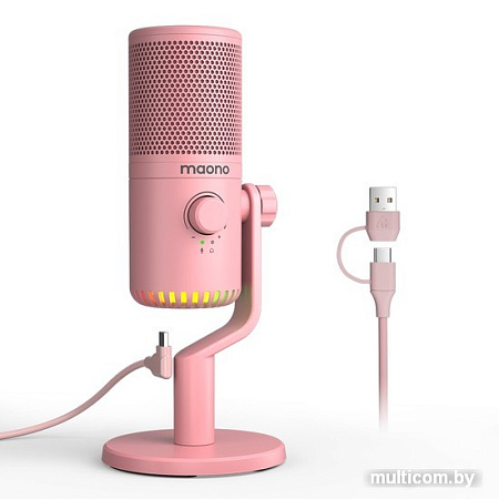 Проводной микрофон Maono DM30 (розовый)