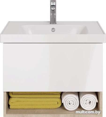 Мебель для ванных комнат Dreja Тумба под умывальник Perfecto 70 99.0812 (дуб эврика/белый гл.)