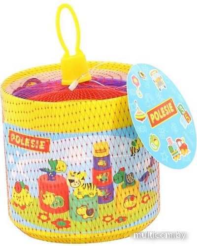 Пирамидка Полесье Занимательная пирамидка 3 (9 элементов, в сеточке)