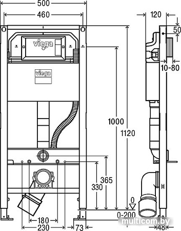 Инсталляция для унитаза Viega Prevista Dry 8522 771 980