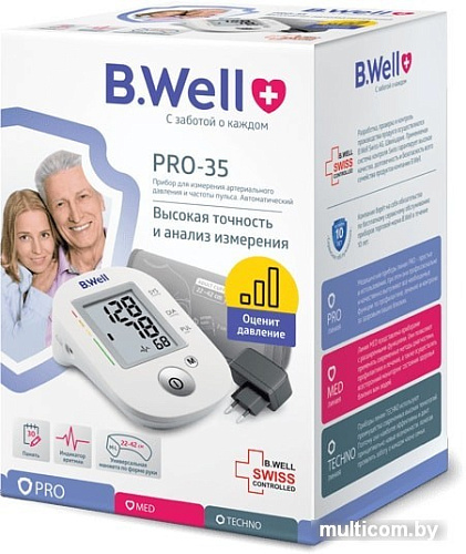 Автоматический тонометр B.Well Pro-35 Intellec Classic (22-42 см, с адаптером)