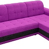 Угловой диван Mebelico Честер 61119 (правый, вельвет, фиолетовый/черный)
